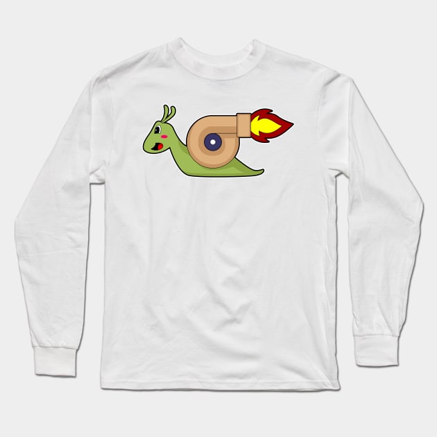 Snail Runner Running Rocket Long Sleeve T-Shirt by Markus Schnabel